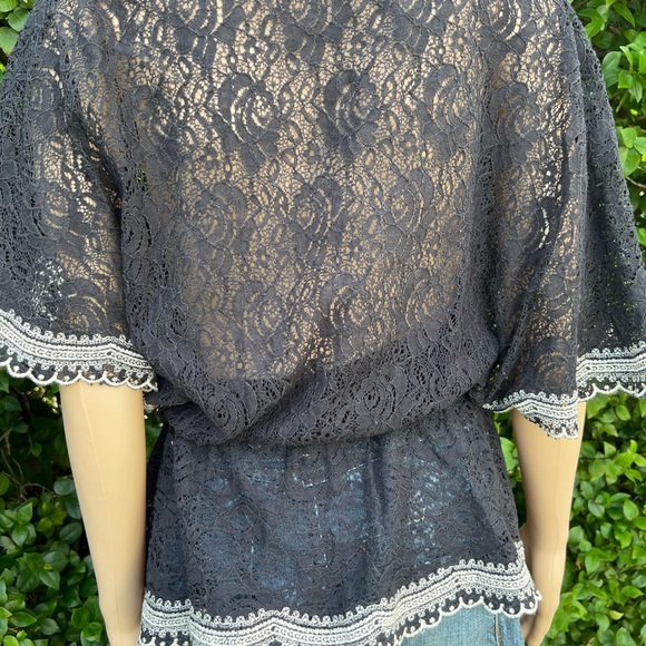 HAZE HAZEL BLACK EMBROIDERED BLOUSE - Picture 10 of 12